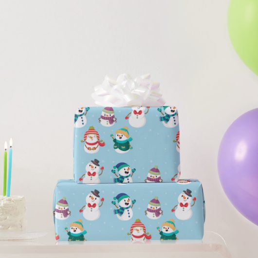 Papier Cadeau Watercolor Noël mignonne Snowman Party (Cadeaux de fête)