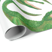 Papier Cadeau watercolor painting seamless pattern with crocodil (Coin rond)