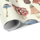 Papier Cadeau Watercolor pattern with colorful mushrooms (Coin rond)