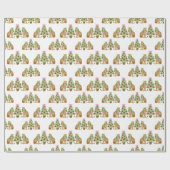 Papier Cadeau Watercolor Preppy Leopard Christmas Tree (Plat)