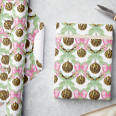 Papier Cadeau Watercolor Preppy Leopard Garland Christmas