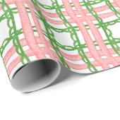 Papier Cadeau Watercolor Red and Green Whimsical Plaid (Coin rond)