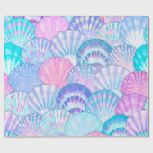 Papier Cadeau Watercolor sea shell seamless pattern. Hand drawn (Plat)