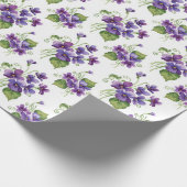 Papier Cadeau Watercolor Violet Flowers Bouquet  (Coin)