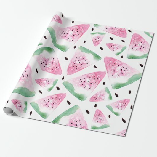 Papier Cadeau Watercolor Watermelon (Déroulé)