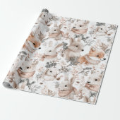 Papier Cadeau Watercolor Woodland Animals  (Déroulé)