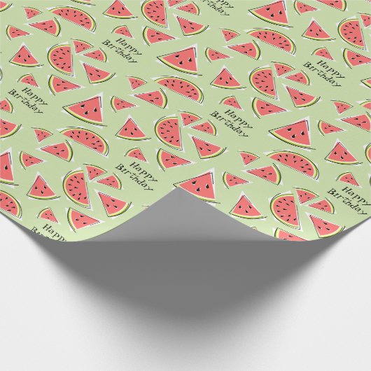 Papier Cadeau Watermelon Green Multi Joyeux Anniversaire (Coin)