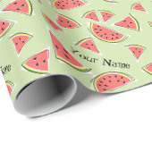 Papier Cadeau Watermelon Green Multi Name (Coin rond)