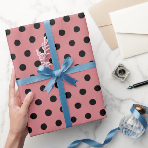 Papier Cadeau Watermelon Pois rose et noir