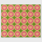 Papier Cadeau Watermelon rose Merci multiple (Plat)
