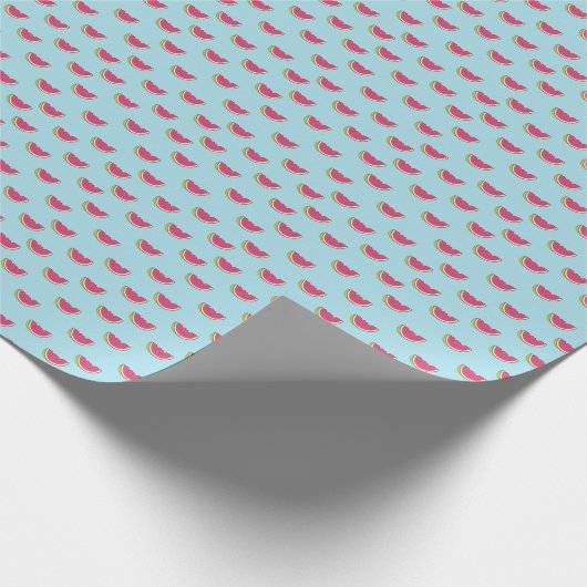 Papier Cadeau Watermelon Slices on Teal Pattern (Coin)