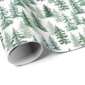 Papier Cadeau Waterton Forêt de Noël d'hiver (Coin rond)