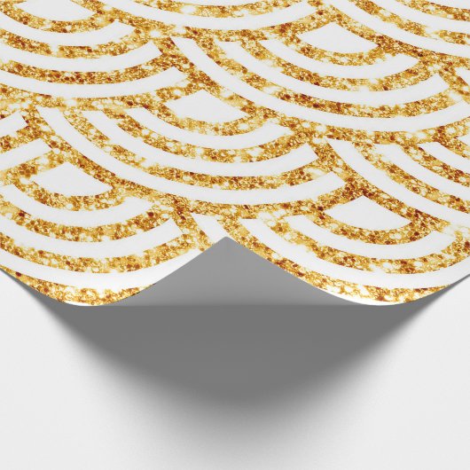 Papier Cadeau Wave Gold Sun Parties scintillant Boho Populaire C (Coin)