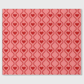 Papier Cadeau Wave Red Valentine's Day Love Hearts (Plat)
