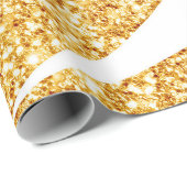 Papier Cadeau Wave Sea Gold Parties scintillant Boho Popular Col (Coin rond)