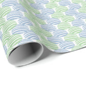 Papier Cadeau Wave Weave in Slate and Green (Coin rond)