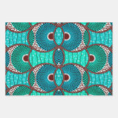Papier cadeau Wax Africain turquoise (Devant 2)