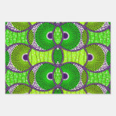 Papier cadeau Wax Africain vert. (Devant 3)