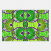Papier cadeau Wax Africain vert. (Devant 2)