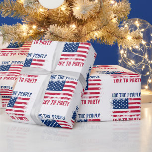 Papier Cadeau We people Funny Distressed USA Drapeau Juillet 4