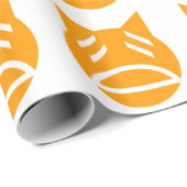 Papier Cadeau Weary Emoji Cat (Coin rond)