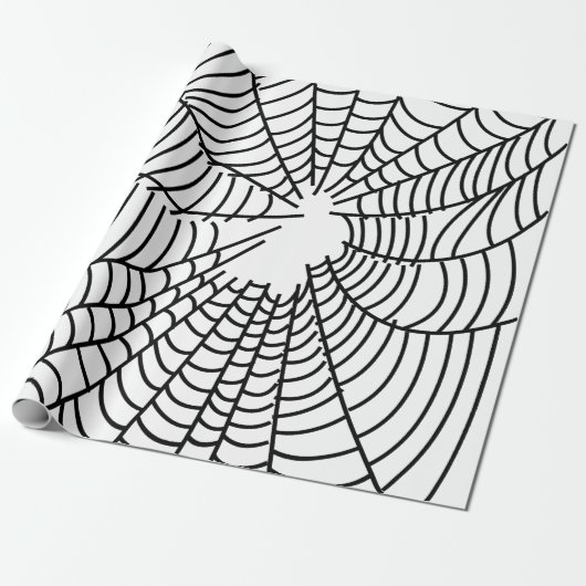 Papier Cadeau Web Black and White Spider (Déroulé)