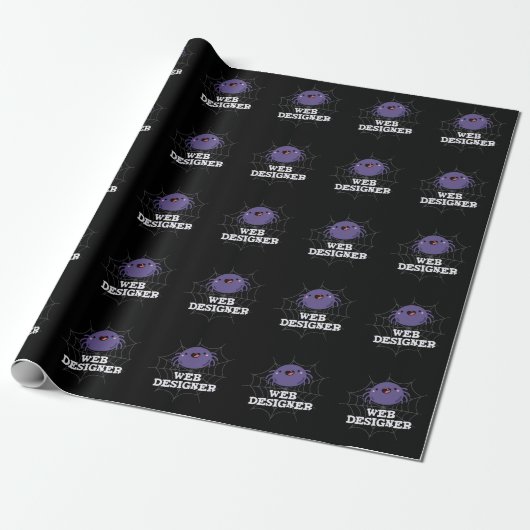 Papier Cadeau Web Designer Funny Spider Pun Dark BG (Déroulé)