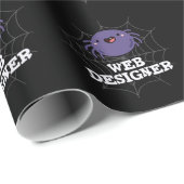 Papier Cadeau Web Designer Funny Spider Pun Dark BG (Coin rond)