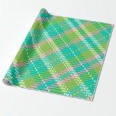 Papier Cadeau Webbing Tartan Vert (Déroulé)