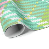 Papier Cadeau Webbing Tartan Vert (Coin rond)