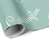 Papier Cadeau Wedding shower de script de nom personnalisé (Coin rond)