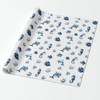 Papier Cadeau Wedgewood Blue Ocean Créatures !