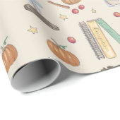 Papier Cadeau Week-end d'automne cosy et lunatique (Coin rond)