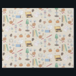 Papier Cadeau Week-end d'automne cosy et sombre<br><div class="desc">Blottissez-vous avec cette esthétique dessinée à la main de l'automne cosy ! Ce motif présente des activités chaleureuses et casanières pour un week-end d'automne.</div>