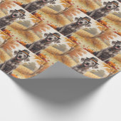 Papier Cadeau Weimaraner À L'Automne Quitte L'Art Thanksgiving (Coin)