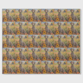 Papier Cadeau Weimaraner Chien Moisson d'automne Thanksgiving (Plat)