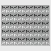 Papier Cadeau Weimaraner Chien Silhouettes Motif (Plat)