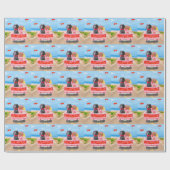 Papier Cadeau Weimaraner Chien Valentine's Day Coeurs de camion (Plat)