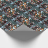 Papier Cadeau Weimaraner Dogs Christmas Snow Holiday (Coin)