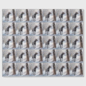 Papier Cadeau Weimaraner Laisser Neige Noël (Plat)