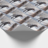 Papier Cadeau Weimaraner Laisser Neige Noël (Coin)