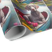 Papier Cadeau Weimaraner sur une pédale : une aventure Pittoresq (Coin rond)