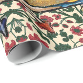 PAPIER CADEAU WEIRD MÉDIÉVAL BESTIAIRE MUSIQUE, CAT JOUER ORGE (Coin rond)