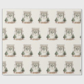 Papier Cadeau Welcome Christmas Door Greenery Wrapping Paper (Plat)