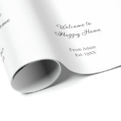 Papier Cadeau Welcome to home real estate house inauguration est (Coin rond)