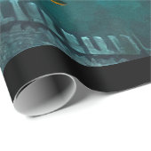 Papier Cadeau Welsh Dragon fournit le chauffage pour le château  (Coin rond)