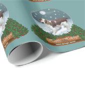 Papier Cadeau Welsh Springer Spaniel Christmas (Coin rond)