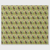 Papier Cadeau Welsh Terrier Dans Le Champ Fleur sauvage (Plat)