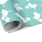 Papier Cadeau West Highland Terrier Chien Chien Chien Chien Chio (Coin rond)