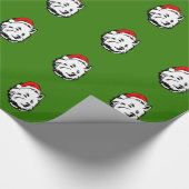 Papier Cadeau West Highland Terrier Dog avec Noël Santa Hat (Coin)